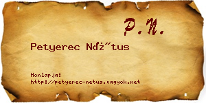 Petyerec Nétus névjegykártya